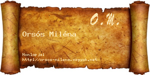 Orsós Miléna névjegykártya